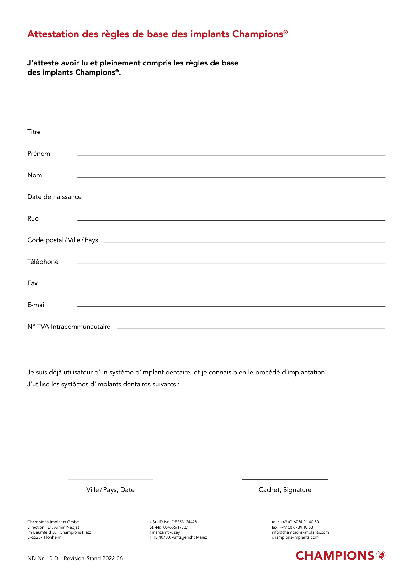 Confirmation des règles de base