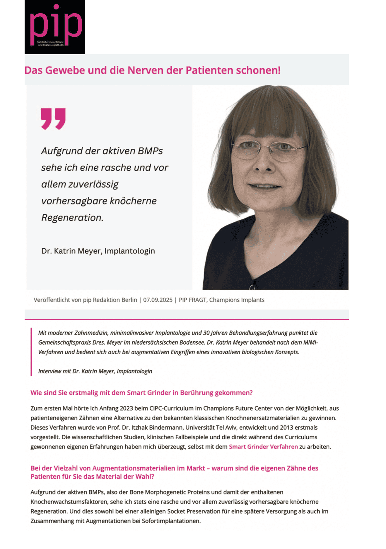 Das Gewebe und die Nerven der Patienten schonen