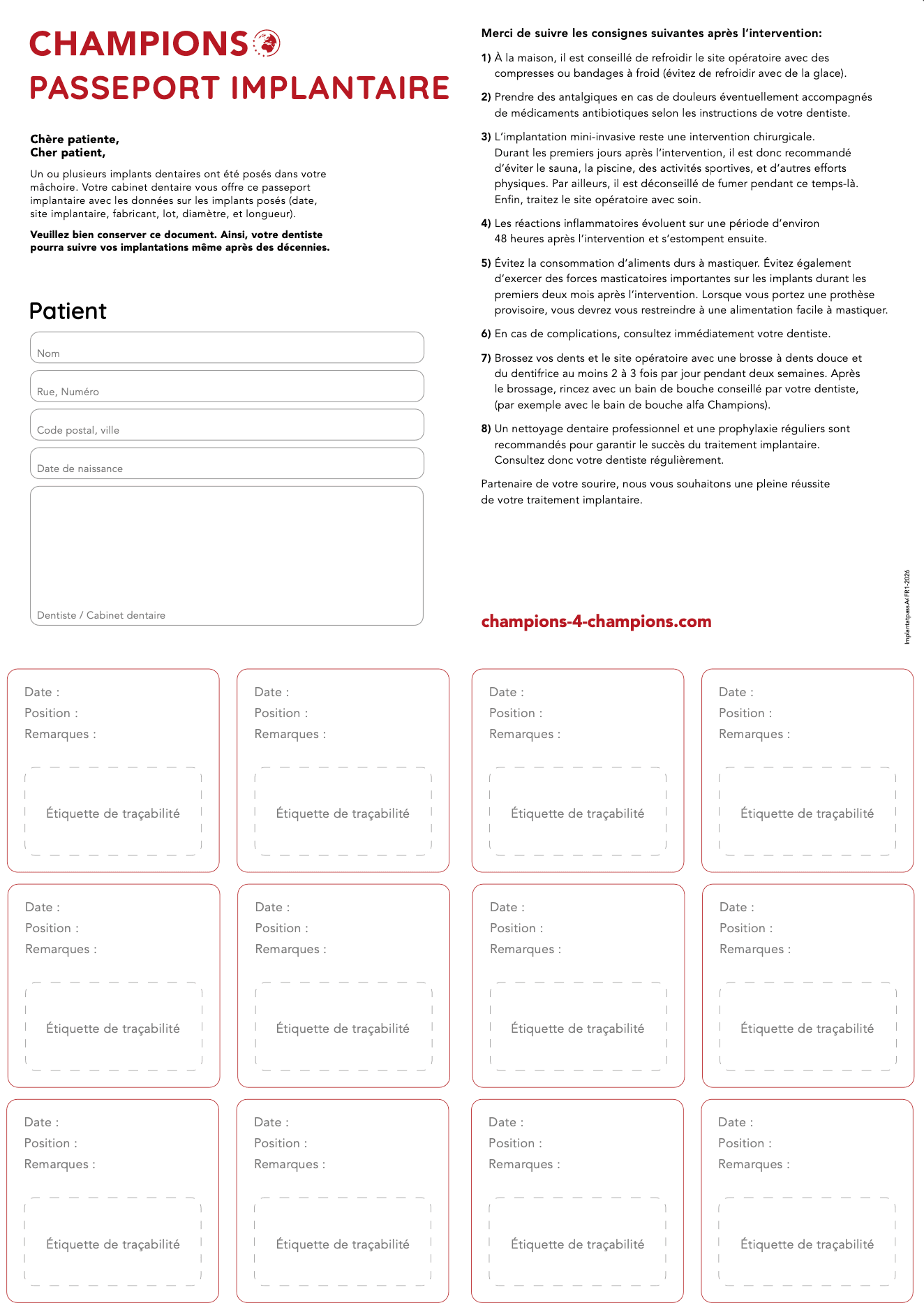 Passeport Implantaire