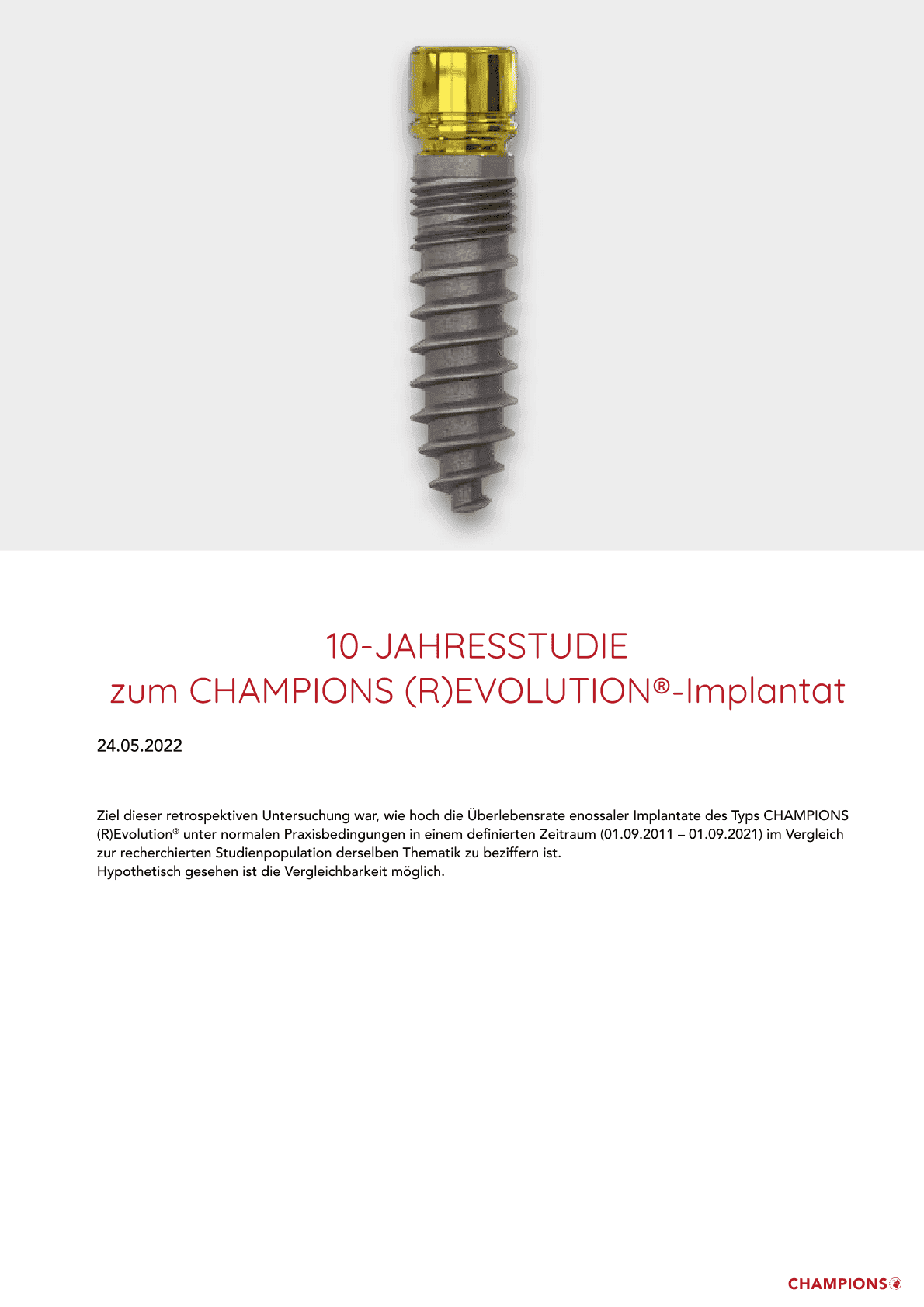 10-Jahres Studie zum Champions (R)evolution