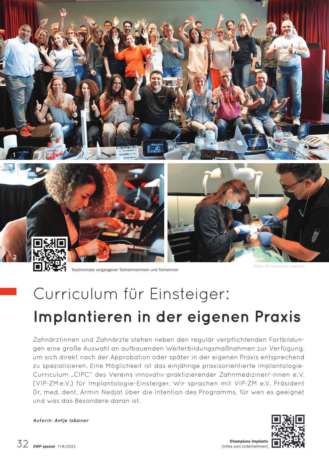 Curriculum für Einsteiger:
Implantieren in der eigenen Praxis