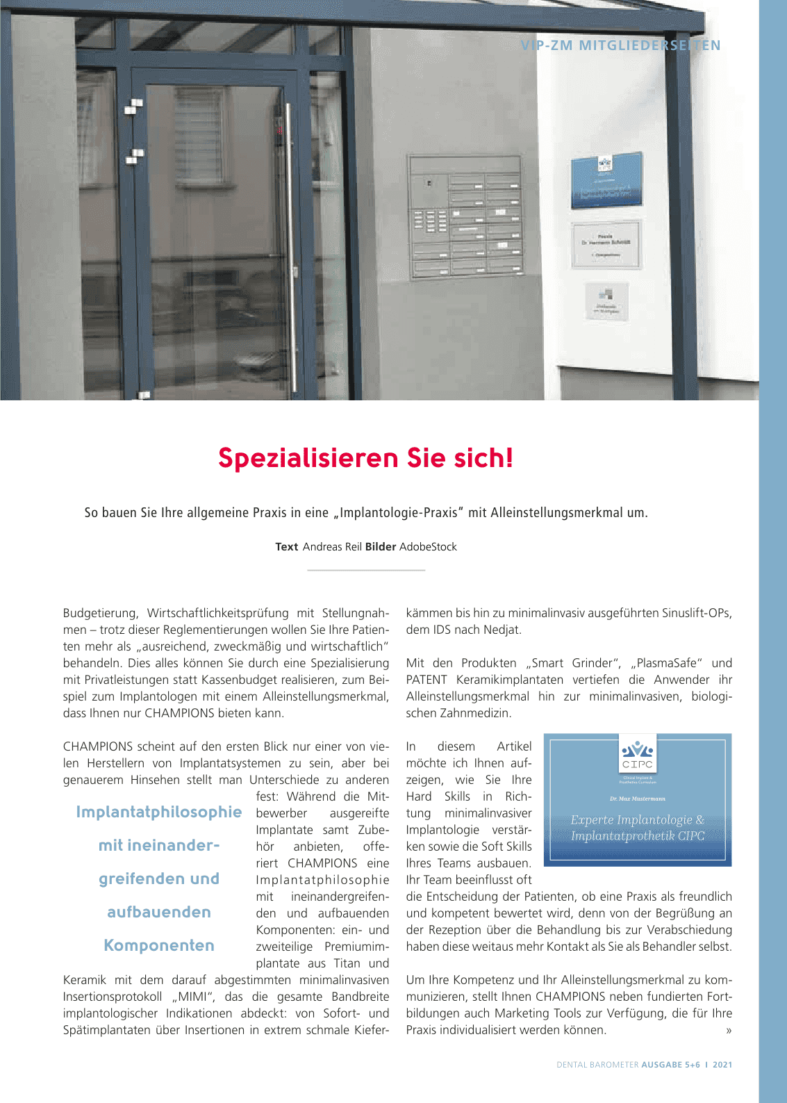 Spezialisieren Sie sich! - Curriculum des VIP-ZM