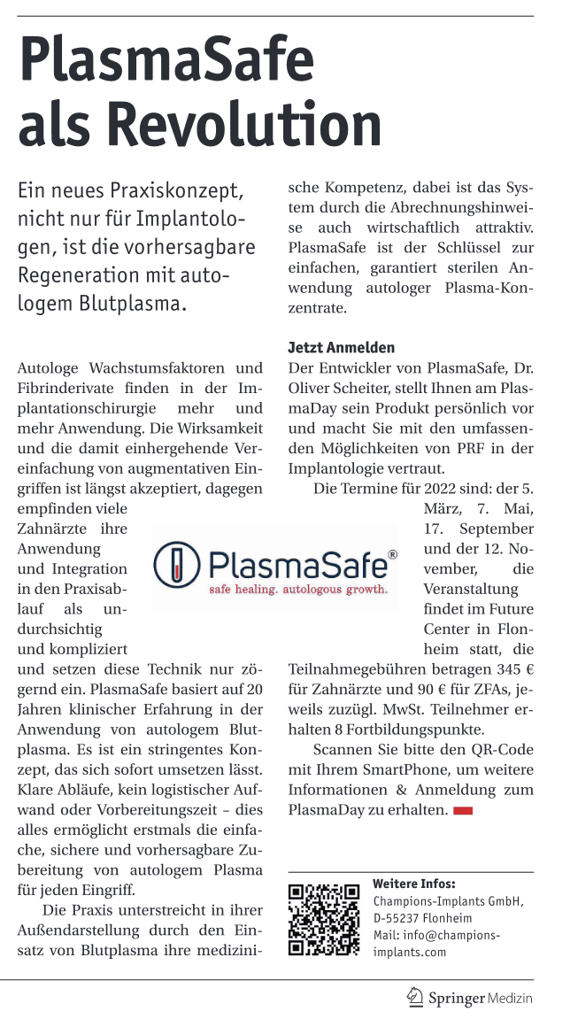 PlasmaSafe® als Revolution