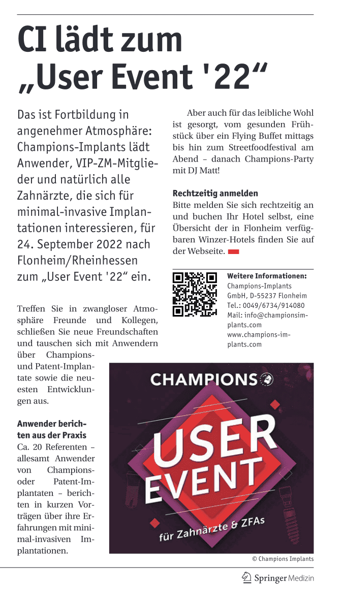 Champions lädt zum „User Event '22“