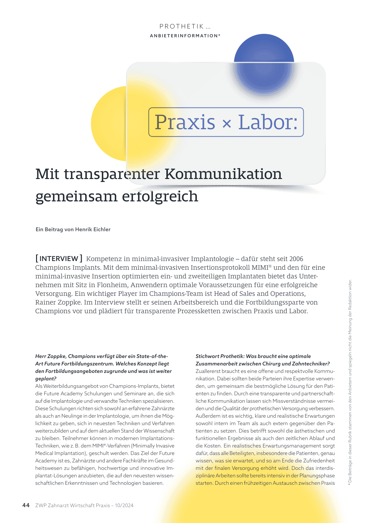 Mit transparenter Kommunikation gemeinsam erfolgreich