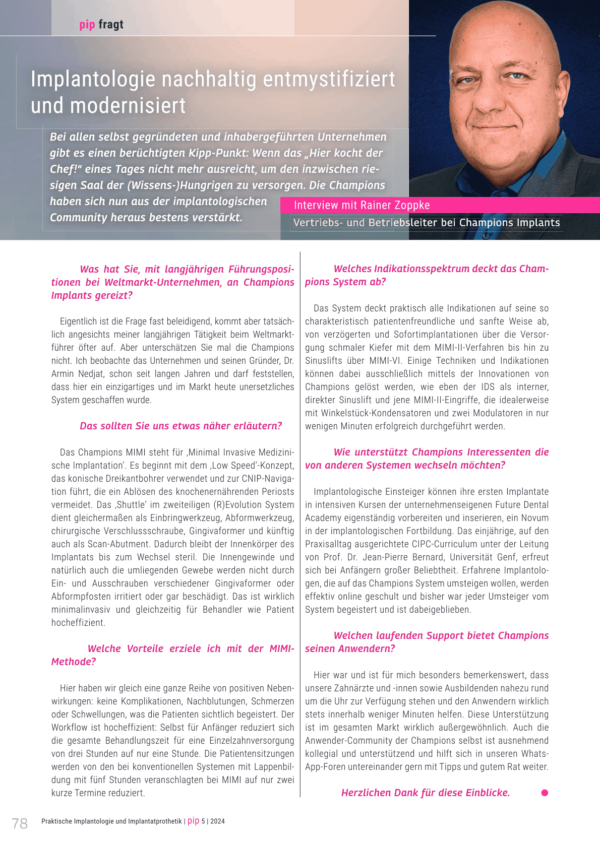Implantologie nachhaltig entmystifiziert und modernisiert